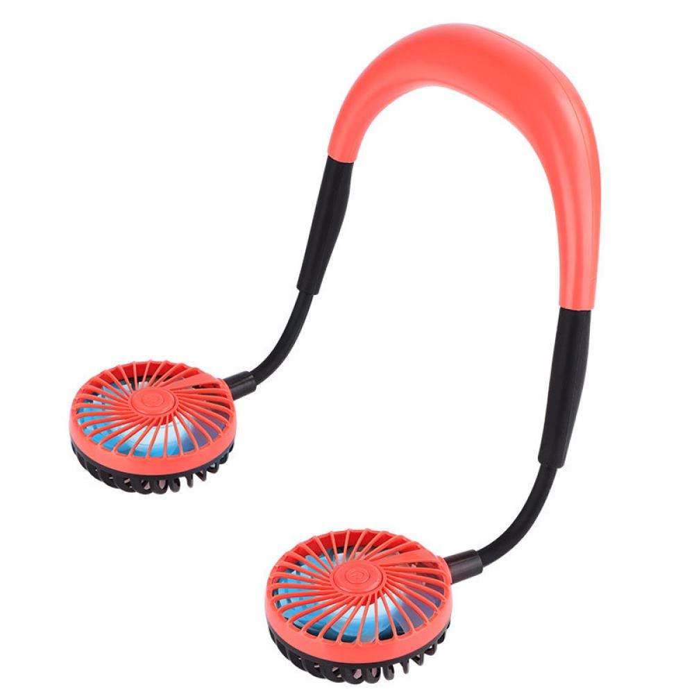 UDPOIUYT Wearable Cooling Fan, Mini USB Wearable Neck Fan, Foldable Telescopic Silent Sports, Multicolor(Arancia)