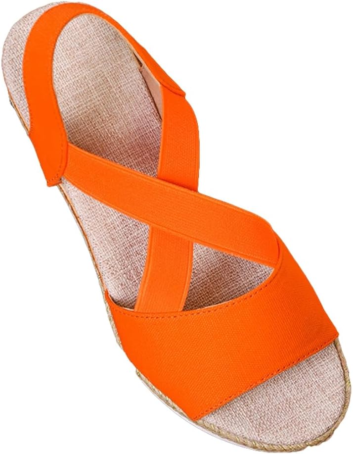 Wedge Sandals for Women Espadrille Platform Ankle Buckle Flat Wedge Heels Cross strap Open Toe Leisure Comfortable Sports Sandals