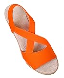 Wedge Sandals for Women Espadrille Platform Ankle Buckle Flat Wedge Heels Cross strap Open Toe Leisure Comfortable Sports Sandals