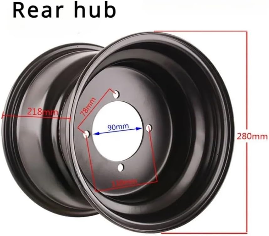 10 inch wheel hub For 23x7.00-10 tire rim 22x10-10 four- vehicle steel ring four-hole ATV beach car accessories motorcycle accessories(Rear hub)