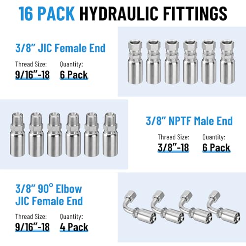 Racewill 50FT 3/8" Hydraulic Hose with 16PCS Hydraulic Hose Fittings by Racewill - Used condition - Image 5