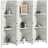 HOMCOM 6-Panel Distressed White