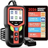 OBD2 Scanner Automotivo, Aprimorado Scaner Automotivos Português, Ferramenta de Diagnóstico de Scanner, Testador de Bateria, Limpar Códigos de Erro de Falha, leitor de código do veículo