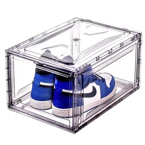 POSH Caja de zapatos de plástico apilable, caja magnética transparente de almacenamiento de zapatos para zapatillas (1)