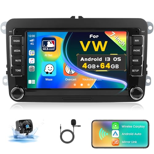 Inefala 4G+64G radio samochodowe z systemem Android 15, 7-calowy ekran dotykowy stereo do VW Polo Golf Caddy Tiguan T...