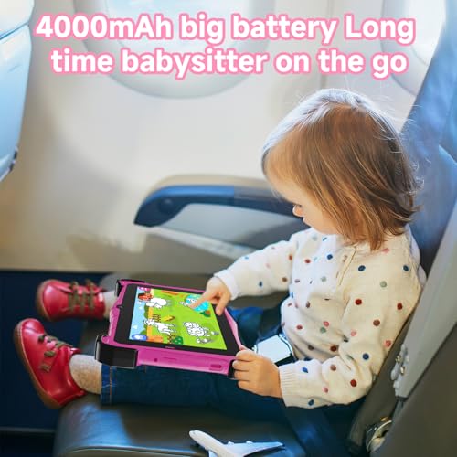 Fivahiva Kids Tablet 7 inch, Android 15 Tablet for Kids, Octa-Core, 10GB RAM +64GB ROM 512GB Expand, Dual Camera, Parental Control, Pre-Installed iWawa Great Gift for Toddler (Pink) by Fivahiva - Image 6