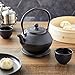 Juvale Cast Iron Teapot - 1200 mL, Black, 2 Cups - Japanese Tea Set with Stainless Steel Infuser & Stovetop Kettle for Loose Leaf Tea