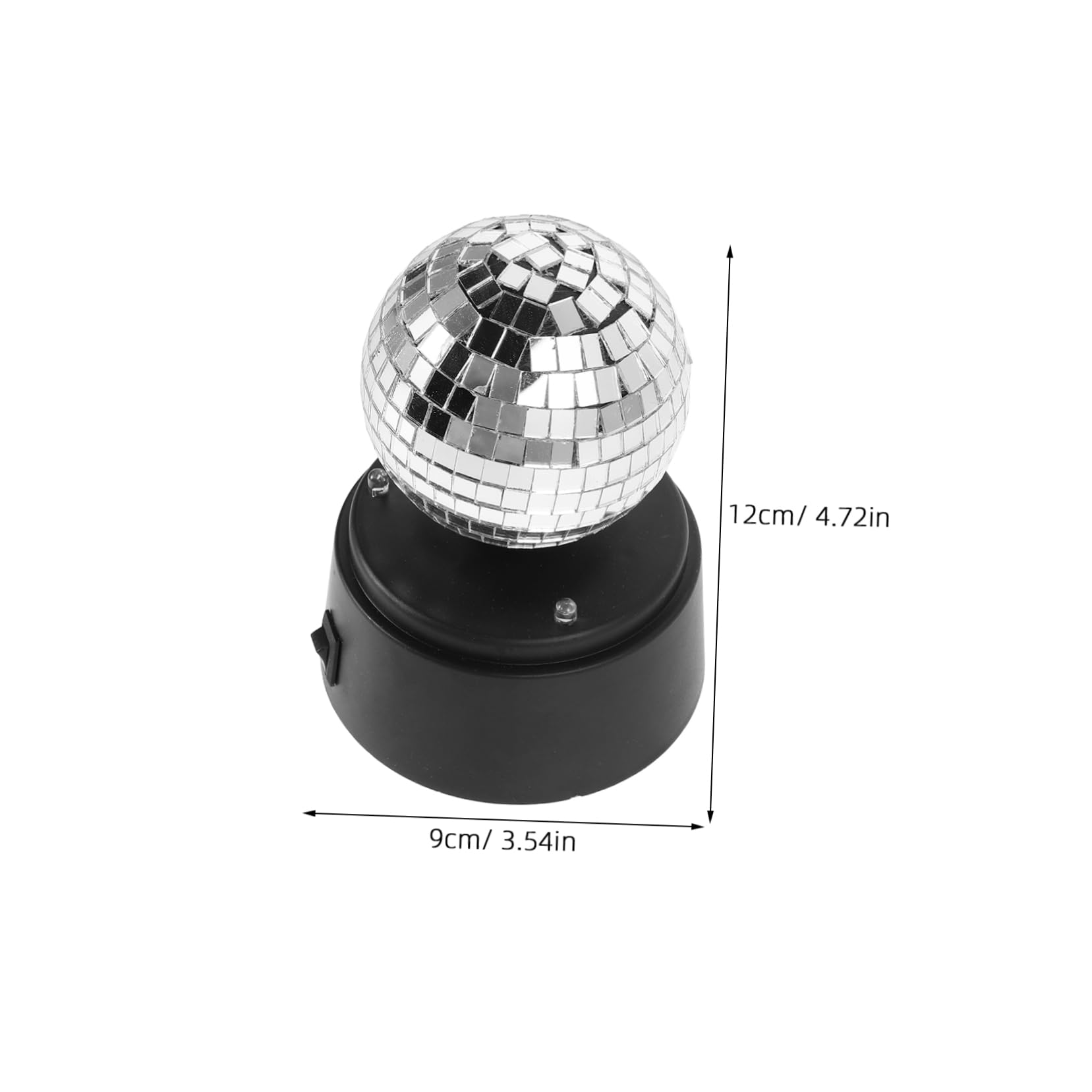 BESTonZON Led Rotating Disco Light Glass Mirror Portable Battery-Powered Strobe Lamp for Ktv Bars and Use Table Atmosphere