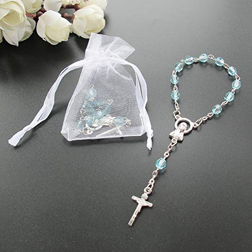 Acrylic Mini Rosary Favor For Boy Blue (24 Pcs) - Baptism Communion Recuerditos De Bautismo Christening, Decenarios, #TOP4
