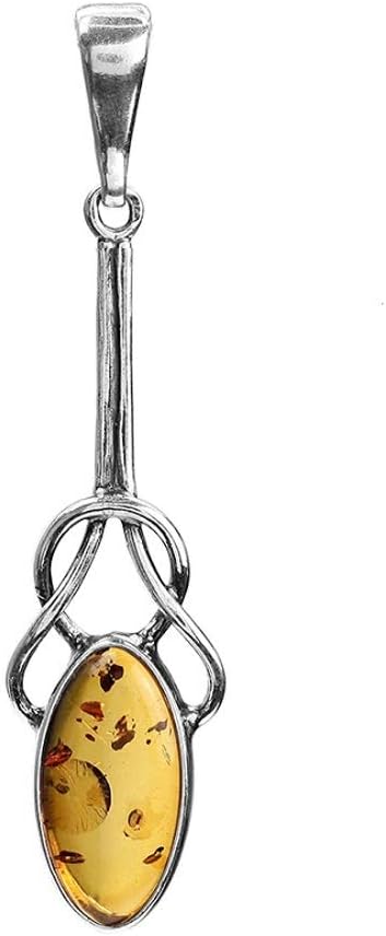 Ian and Valeri Co. Amber Sterling Silver Celtic Pendant Necklace 18 Inches - Image 3