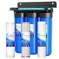 Whole House Water Filter System, 3-Stage Iron & Manganese Removal 20"x4.5" Filter, with Sediment Filter, Reduces Iron, Manganese, Chlorine, Odor, Sediment,1" NPT, 120,000 Gal Capacity