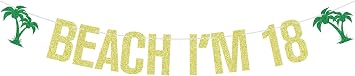 Beach Im 18 Banner, Hawaiian 18th Birthday Banner