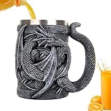 Objet de collection pratique : la en céramique de haute qualité avec relief de dragon 3D allie aptitude aux fêtes et utilisation à long terme. Peut être utilisé comme objet de décoration dans la cuisine/salon après une soirée de jeu - un accessoire intemporel pour les amateurs de fantaisie et les amateurs de design.