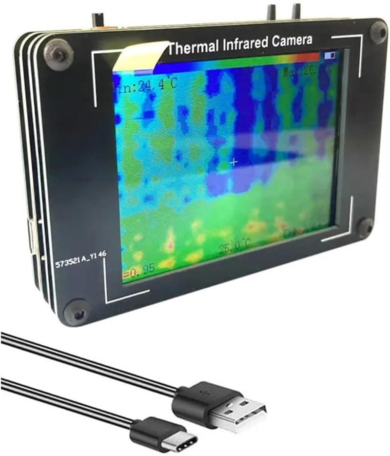 3.2" LCD Thermal Imager Camera for MLX90640 Sensor, 40-300°C Infrared Thermometer,USB-C Rechargeable Handheld Heat Detector for Industrial HVAC and Electrical Inspection