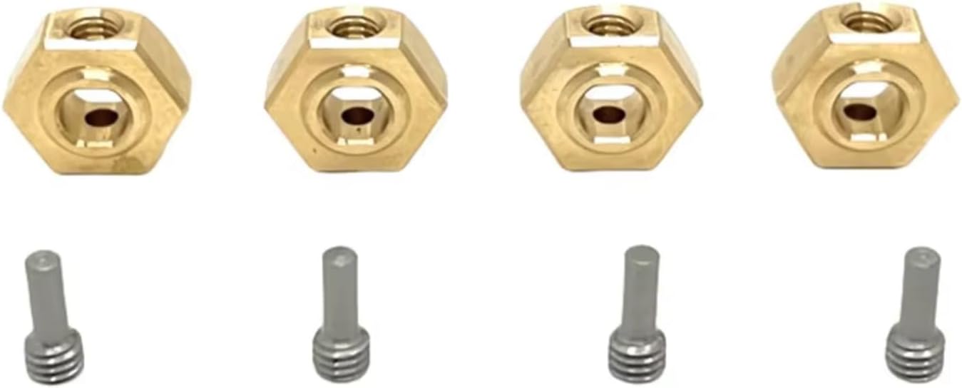 For MJX For Hyper Go H12Y H12P用 4個入り 真鍮製 12mmホイール六角ハブアダプター RCカーアップ