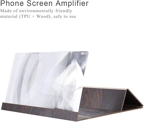 Miniatura 4 de flexman 12inch Screen Magnifier for Smartphone, Wooden Eye Protection Screen Enlarger, Lightweight Foldable Phone Stand with Screen Amplifier for