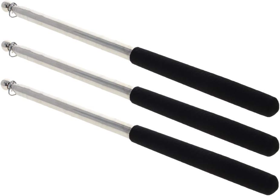 Othmro Black Hand Pointer 150CM, Extendable Telescopic Pointer Handheld Presenter Classroom Whiteboard Pointer 27cmx160cm 3PCS