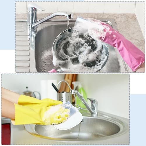 Image of Sponges Wrapped 48 Pack Kitchen Dishwashing Sponge Bulk Non Scratch Scouring Pad Odor Free Grey Sponge Wipes Suitable Household Cleaning Dishes for Travel Apartments