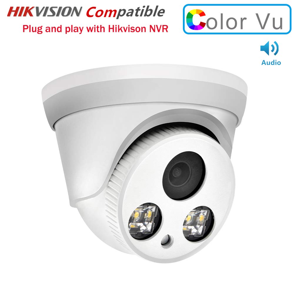 PANOEAGLE5MP PoE IP Full Color Camera with Human&Vehicle Detection, 2.8mm Fixed Lens, 98ft Color Night Vision F1.0,24 Hours Full Time Color,Build-in Mic, WDR，IP67 Outdoor, 5MP@30fps