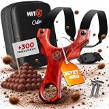 HITX Odin Profi Steinschleuder aus Holz - Zwille für Erwachsene mit Clips