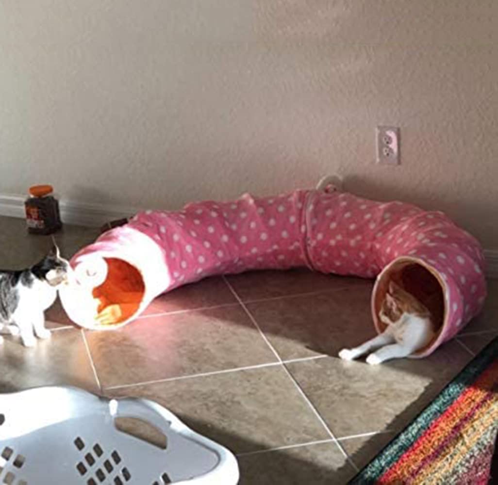 Túnel para Perros Y Gatos Cama con Cojín Juguetes De Tubo Tela Oxford Gran Diámetro Arrugas Más Largas Plegable 3 Vías para Gatos Grandes Gatitos Y Cachorros