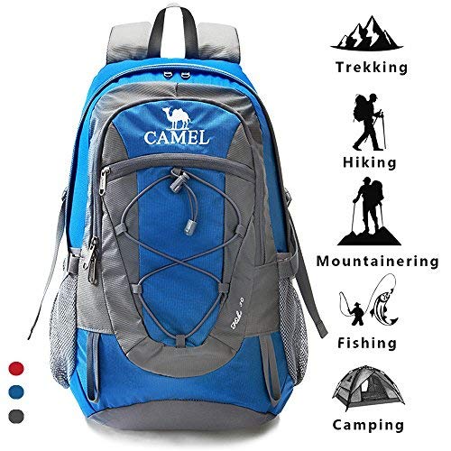 CAMEL CROWN Lightweight Backpack Outdoor Hiking Water Resistant Travel Packable Rucksack Sports Daypack 30L