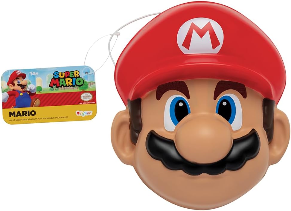 Disguise Men's Nintendo Super Mario Bros.Mario Adult Mask Costume Accessory