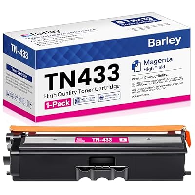 barley TN433M TN-433M Compatible TN433 TN-433 Magenta High Yield Toner Cartridge Replacement for Brother TN433 TN-433 MFC-L8900CDW HL-L8360CDW Printer Ink (1 Magenta).