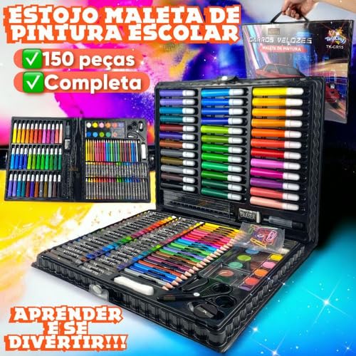Maleta de pintura 150 peças carros CR-15 Estojo de colorir