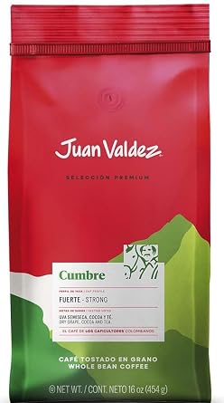 Juan Valdez Cumbre Whole Bean Coffee, Dark Roast, 16 oz