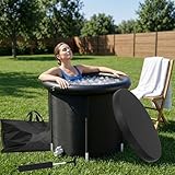 UISEBRT Eisbad Tonne mit Abdeckung und Luftpumpe,Ø 90cm eisfass eisbaden für Athleten...