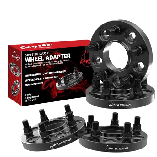 Wheel Accessories Parts 4 Pcs Hub Centric Wheel Spacers 5 on 120mm 5x120mm 20mm Thick 72.56mm Hub M14x1.5 14x1.5 Thread Stud Fits Land Rover Discovery LR3 LR4 2003-22 Range Rover