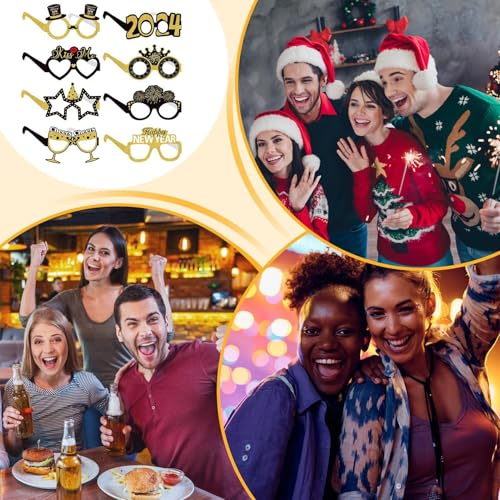 Óculos de Ano Novo,Óculos de - 8X óculos de sol de de ano novo,Armações leves de óculos para eventos