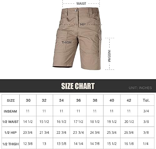 Free Soldier Men's Hiking Tactical Cargo Shorts Multiple Pockets Waterproof Shorts Outdoor Fishing Camping Shorts Coyote Brown 34W X 11L #TOP5