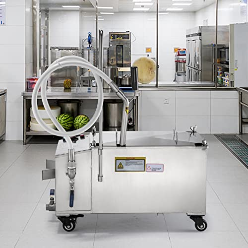 Vevor Mobile Fryer Filter, 116 Lbs/58 L/15.32 Gal Capacity, 300W Oil Filtration System With 5 L/Min Flow Rate, Frying Oil Filtering System With 10 L/Min Pump Wheels Oil Hose, 110V/60Hz #TOP7