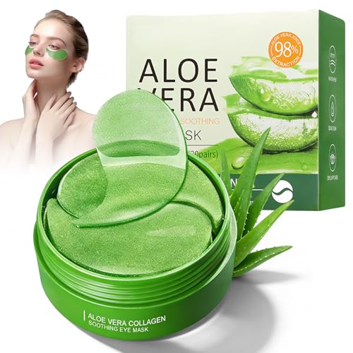 60 Piezas Parches De Ojos Con Aloe Vera Y ColáGeno,Parches Ojos Bolsas Y Ojeras,Mascarilla Hidratante,Hidratantes Y Calmantes,Para Reducir Arrugas,HinchazóN Y Fatiga,Para El Contorno De Ojos