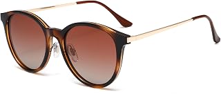 Long Keeper Polarisierte Runde Sonnenbrille Damen Retro Sonnenbrillen Rund Polarisiert Klassisch Sonnenbrille Frauen Modern Vintage Brille mit UV400 Schutz