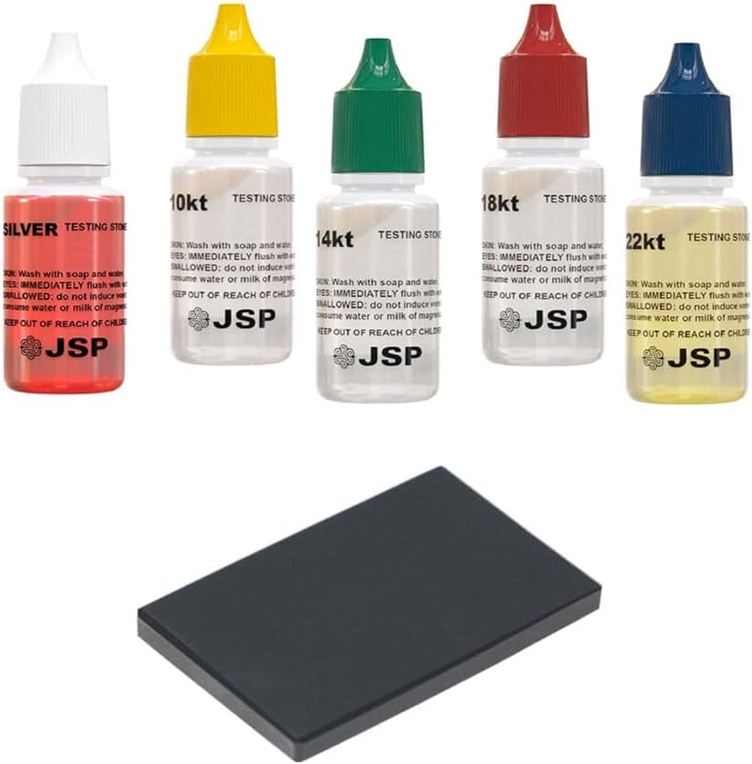 Gold Silver Jewelry Tester Appraisal Kit 10K 14K 18K 22K 24K Test Precious Metals 999 925 with Scrap Stone Testing