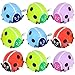 Flipping Wind Up Lady Bugs (Pack Of 12) In Assorted Bright Colors, Runs,Rotates, And Flips, Stocking Stuffer, Party Bag Filler For Kids