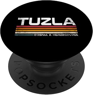 Tuzla Bosnia and Herzegovina Retro Design PopSockets Adhesive PopGrip