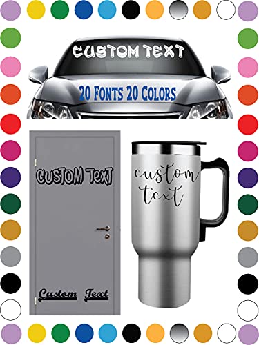 Personalized Design Your Own Name - Custom Vinyl Decal - Initial Phrase Or Quote - Vinyl Lettering For Car, Walls, Window, Windshield Computers, Hydroflask - Text Name Letters Graphics Sticker - Custom Text Font Name Decal Sticker Compatible With Yeti Tumbler Cup, Laptop, Phones, Boats, And Vehicles #TOP1