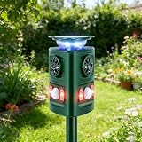 Solar Ultrasonic Animal Repeller Rechargeable 360° Motion Sensor, Deer...