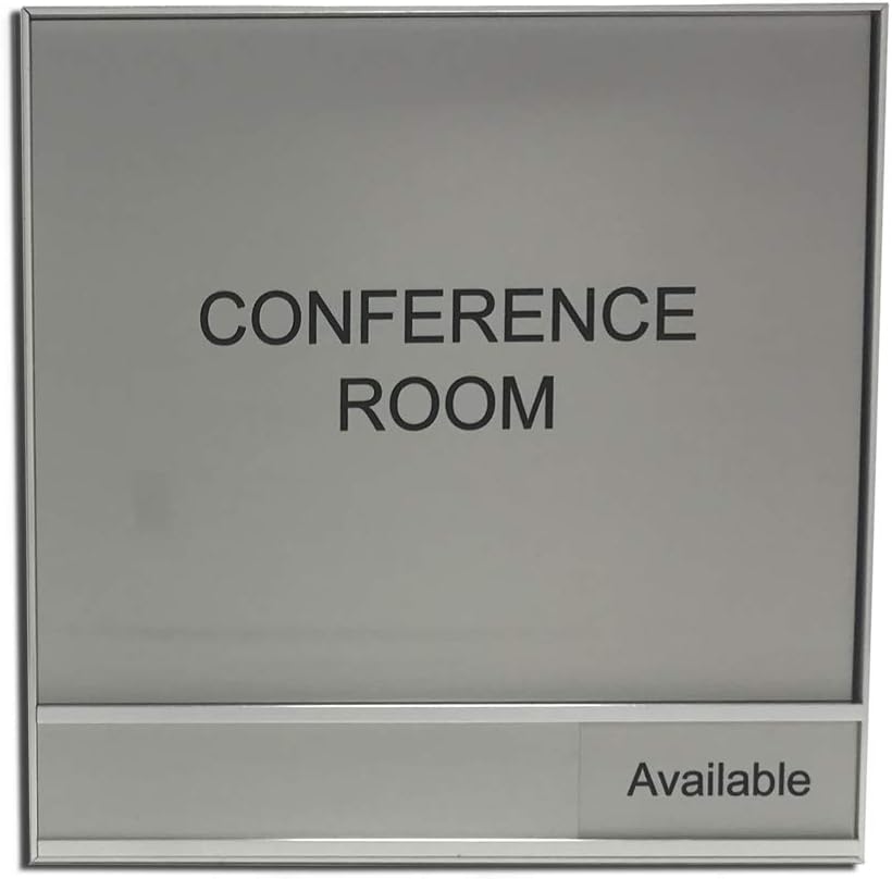 Framed Conference Room Slider Sign (Silver, 6x6)