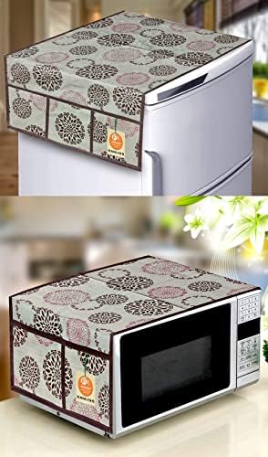 Copertura Per Microonde KANUSHI Con Tasche – Marrone, 35x86 Cm, In Poliestere - 2