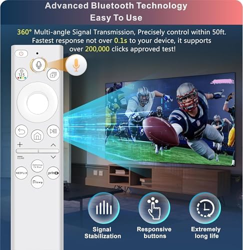 B Brainice Replacement Compatible with Samsung Frame TV Remote, 2018-2025 Samsung TV Remote, Voice, Crystal, QLED, NEO, 4K, 8K, One Year Warranty (No Solar). 1 Year Warranty - 5
