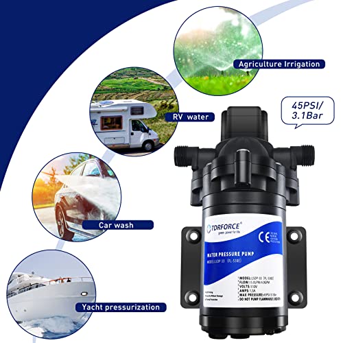 Image of 110V Fresh Water Circulating Pump 4GPM Pressure Increase Booster Pump 45 PSI Transfer Pump Self Priming on Demand Water Pump Diaphragm Pump Washdown Pump Inline Water Pump for Garden Hose
