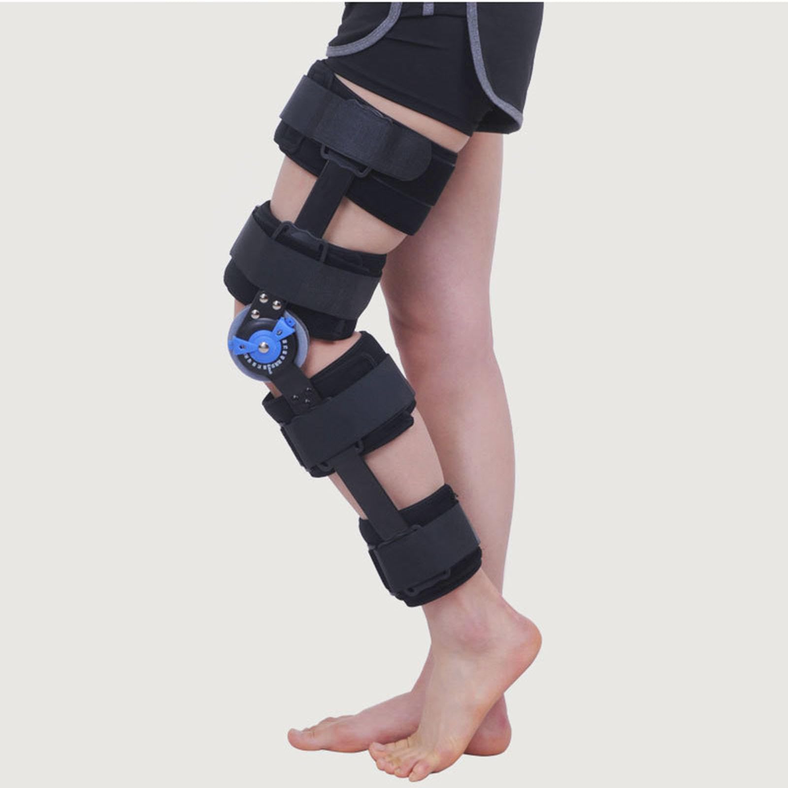 Rodilleras Ajustables con Bisagras Rom Para Hombres y Mujeres, Rodillera Ortopédica con Bisagras, Estabilizador de Articulación Ortesis de Rodilla, Desgarro de Menisco, Soporte Estabilizador,L