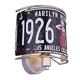 Nummernschild-Design VINTAGE Wand Lampe USA Nummernschild Beleuchtung Monroe Dekor Leuchte Globo 15396W1