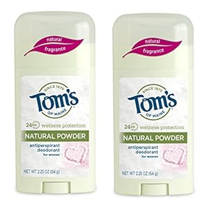 Tom’s of Maine Women’s Antiperspirant Stick Deodorant, Natural Powder, 2 Count