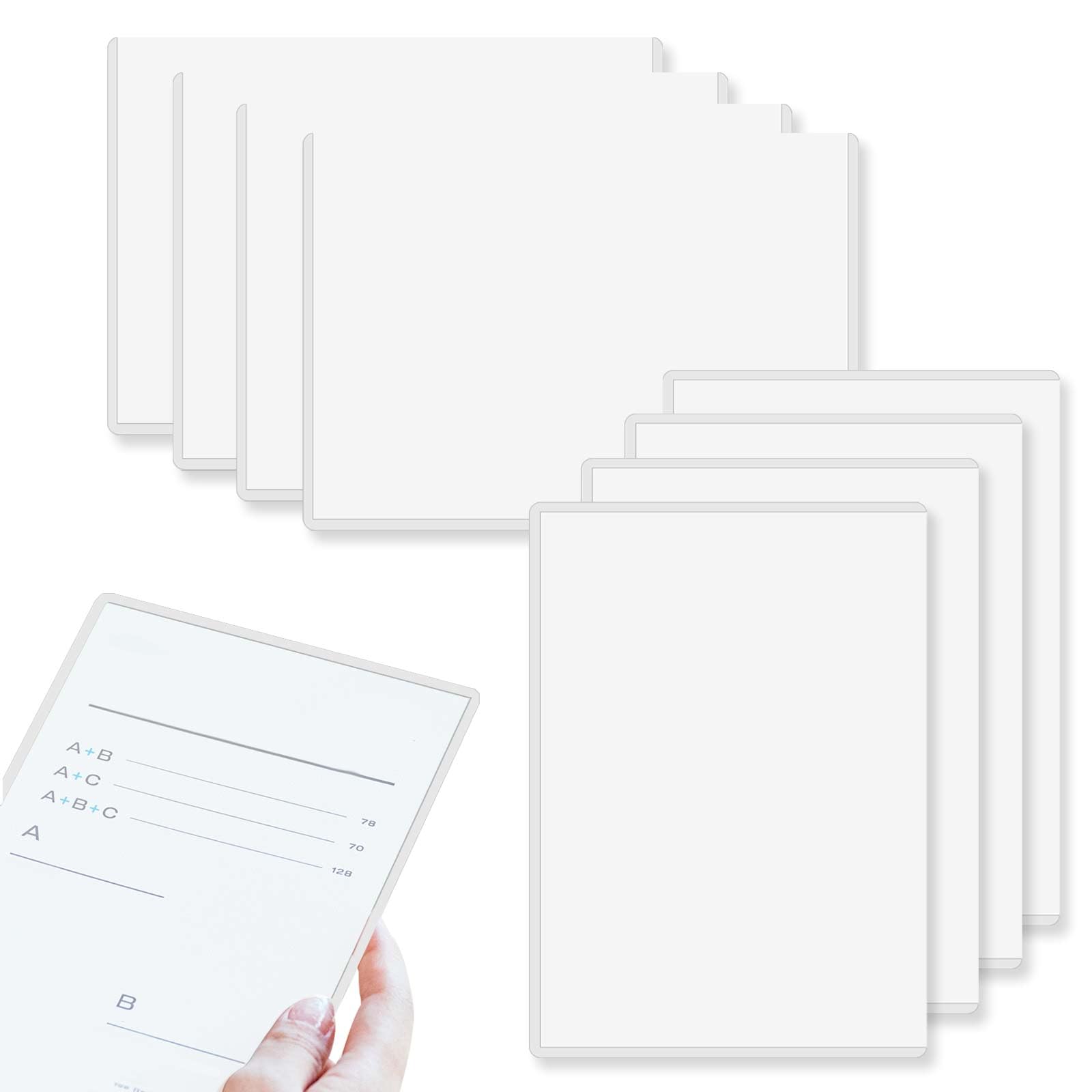 Huakaile 9 Pieces Hard Clear Page Protectors 8.5" x 11", Protective Sleeves for Paper Sheet Document Holder Photo Poster, Waterproof Birth Certificate Protector Covers
